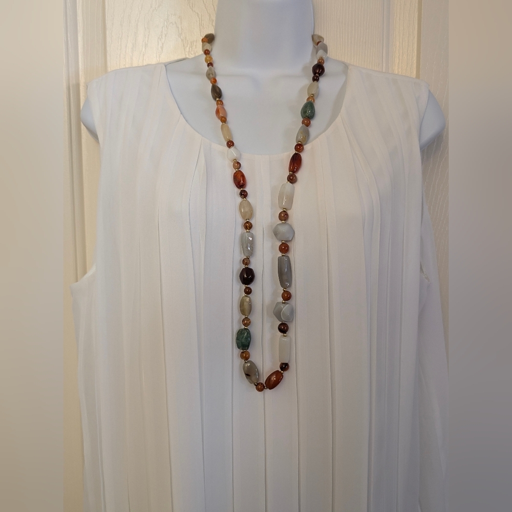 Vintage Beggar Bead Multi-Gemstone Necklace